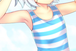 动漫女生泳装,动漫女生魅力绽放